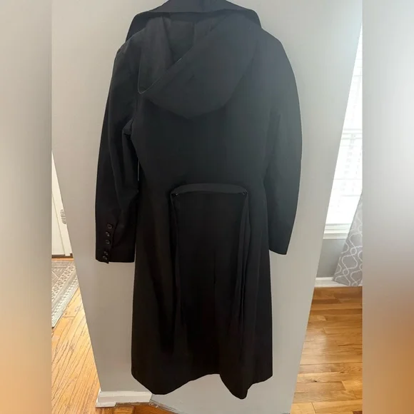 Michael Kors Black Hooded Trench Coat - Picture 2 of 8